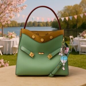 NEW Tory Burch Lee Radziwill Double Small Rivulet Leather Shoulder Bag/Satchel